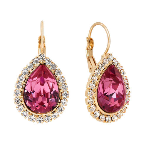 Auskarai "Debesų Lašas (Rožė)" su Swarovski™ kristalais